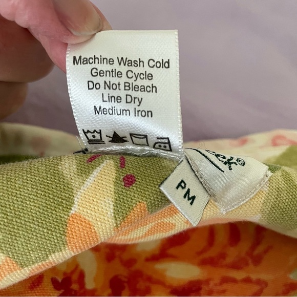 Coldwater Creek 100% Cotton Floral Jacket Spring Colors Button Up Size Petite M - Picture 9 of 11